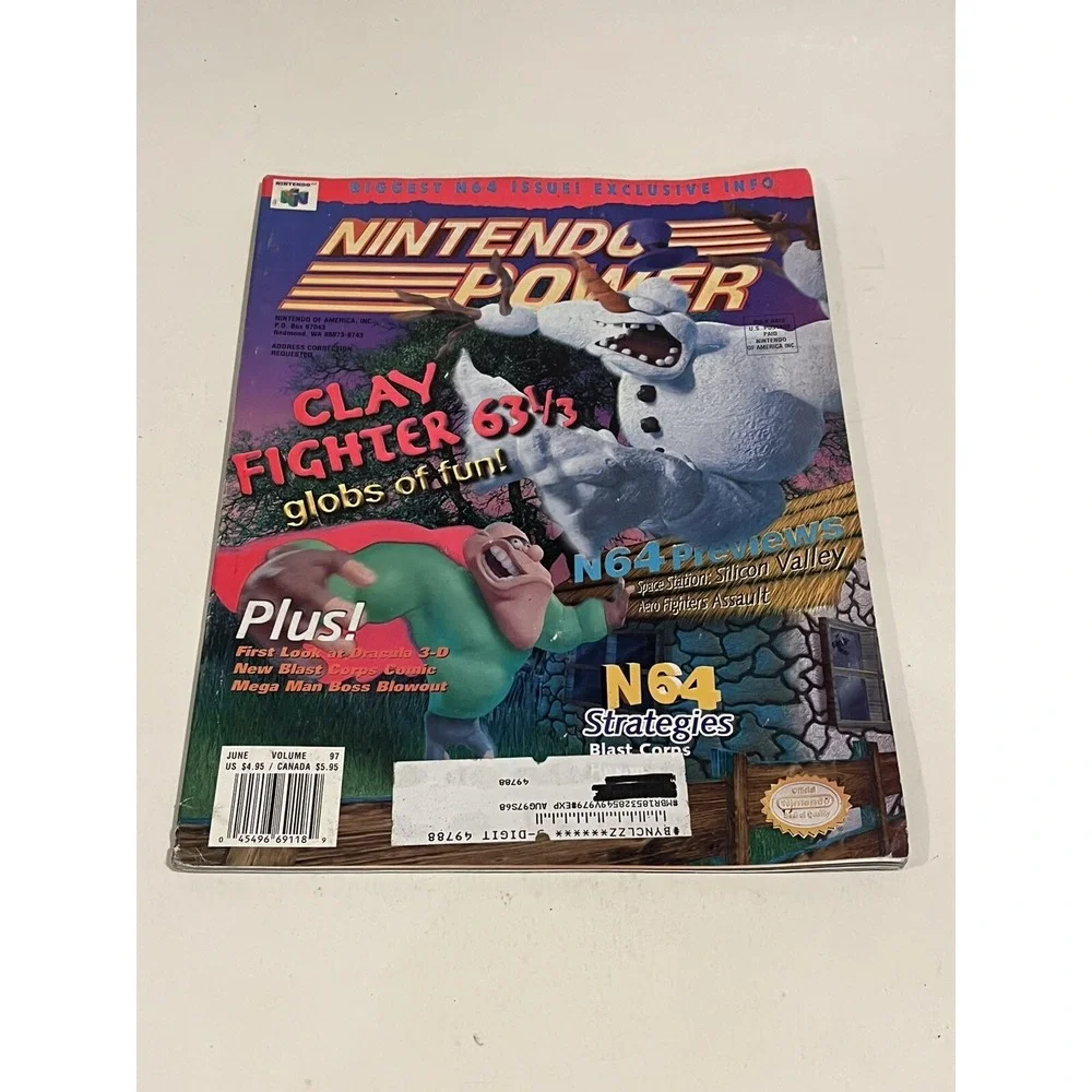 Nintendo Power Magazine Vol. #97 June 1997 Clay Fighter 63 1/3 w/ StarFox Poster